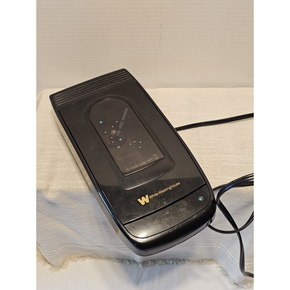 Vintage White Westinghouse VHS Video Rewinder Black